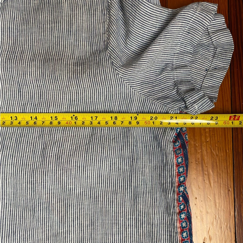 J Jill Linen Linen blend Striped Floral Back Button Top Linen cotton Size Medium - Picture 12 of 14